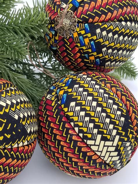 African Christmas Ornaments 4 PC Kente Ornaments Handmade  Etsy