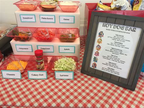 My Hot Dog Bar Toppings At My 4 Year Olds Paw Patrol Birthday Party