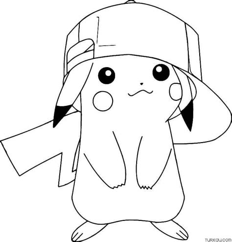 Pokemon Pikachu Hat Coloring Page Turkau