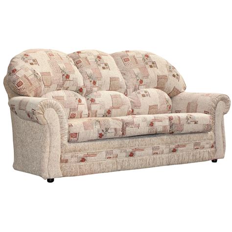 Rather orange blossom orange blossoms in a floral pattern looks pleasing. 3 Seater Sofa Roma Floral Patterned Beige Fabirc Settee ...