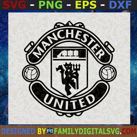 Manchester United Logo Blackandwhite T Shirt Cricut Files Digital