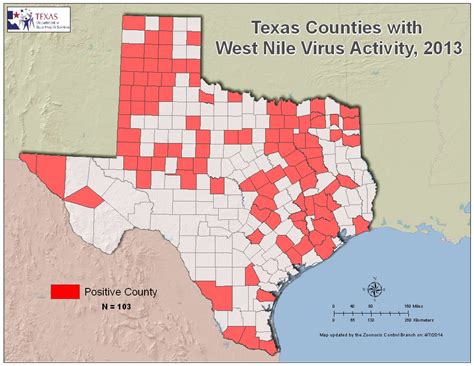 2013 Texas West Nile Virus Maps Texas Dshs
