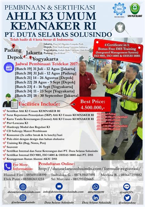 Poster Pembinaan Ahli K3 Umum Sertifikasi Kemnaker Ri Pt Duta
