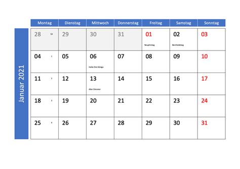 Mit einem konto bei kalender.com lassen sich eigene termine und geburtstage integrieren. Monatskalender 2021 mit Kalenderwochen und CH-Feiertagen ...