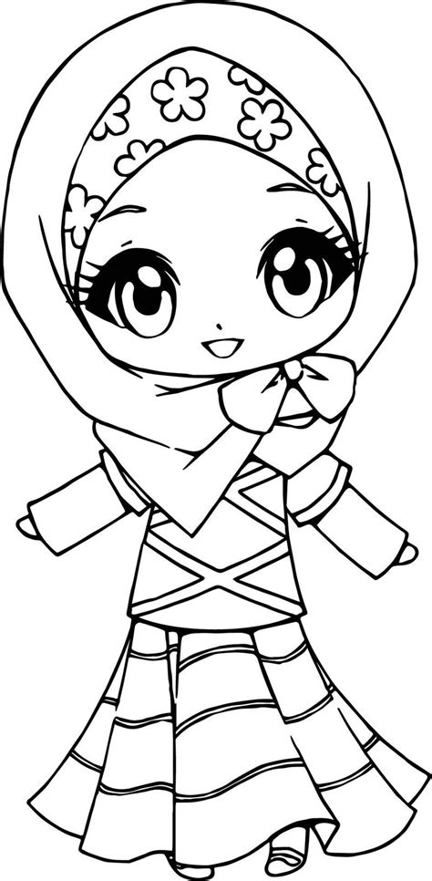 Ana Muslim Cartoon Coloring Coloring Pages