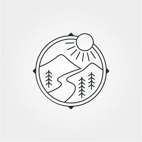 Mountain Line Icon Logo Vector Illustration Design Landscape Hill Line
