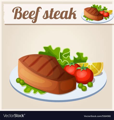Beef Steak Detailed Icon Royalty Free Vector Image Beef Steak Food