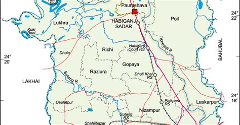 Maps Of Bangladesh Political Map Of Habiganj Sadar Upazila Habiganj