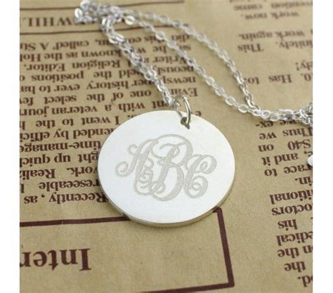 Solid White Gold Disc Engraved Monogram #Necklace# SWD9 | Engraved monogram necklace, Monogram ...