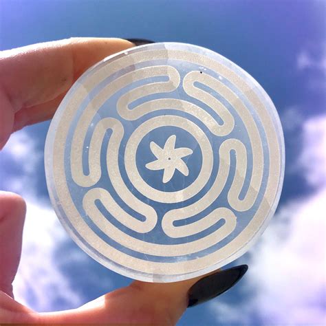Hecate’s Labyrinth Engraved Selenite For Light And Wisdom