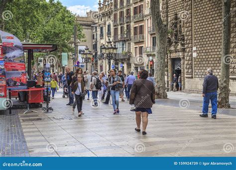 Walk Around The Ramblas Barcelona Editorial Stock Image Image Of