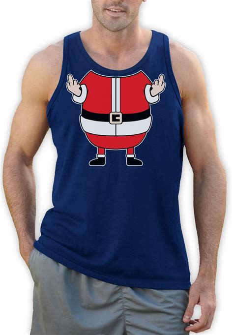 Xmas Rude Fat Santa Singlet Cheeky Funny Elf For Christmas Parties Tank
