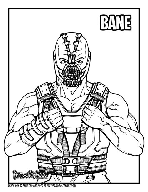 How To Draw Bane The Dark Knight Rises Drawing Tutorial Draw It Too