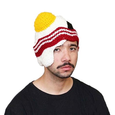 Funny Egg Beanie Caps For Men Women Handmade Crochet Winter Hats Gorro
