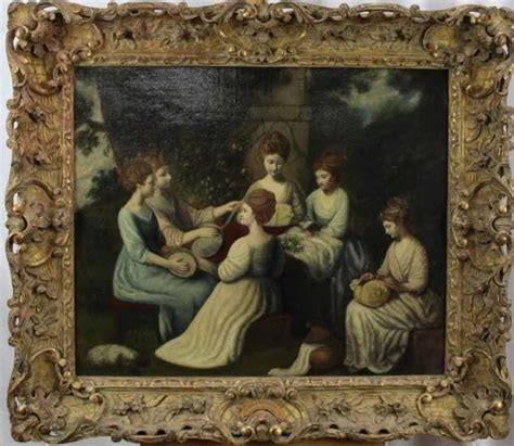 Elegant Georgian Young Ladies Woodland Park Antique English Oil