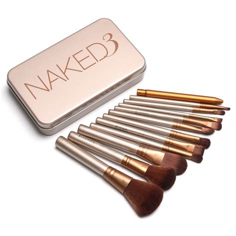 12 Pcsset New Naked 3 Makeup Brushes Maquiagen Professional Cosmetic Facial Makeup Brush Kit