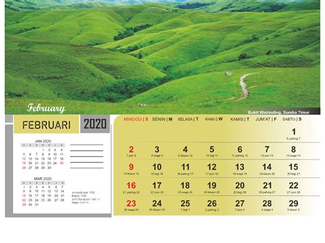 Kalender Meja 2020 Pemandangan Alam Indonesia Id