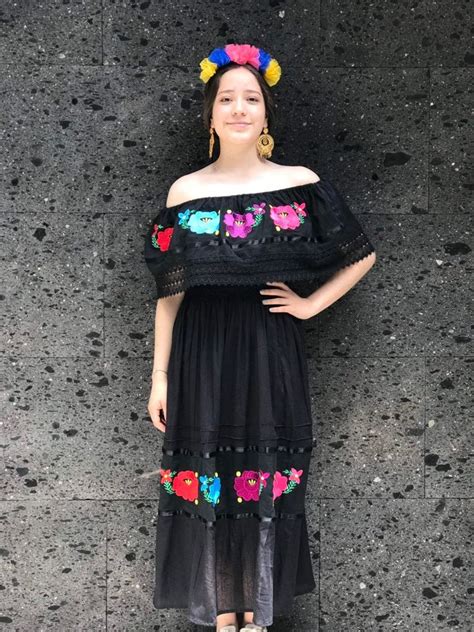 Mexican Embroidered Dress Handmade Beautiful Frida Kahlo Etsy
