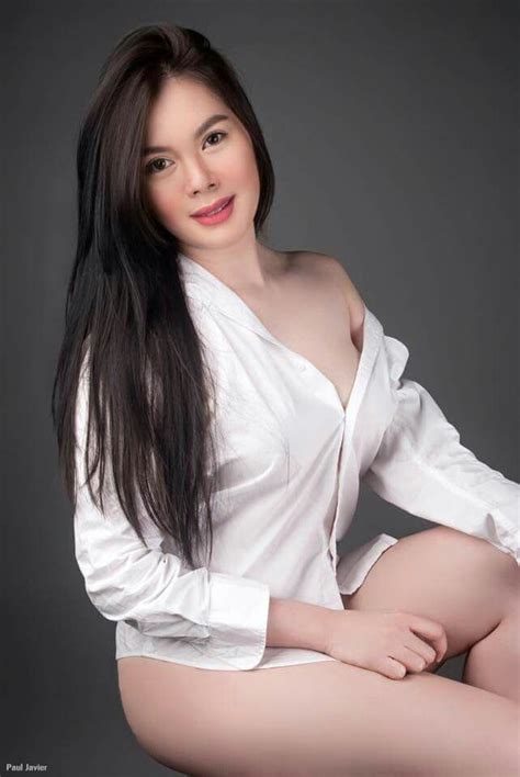 Filipino Girl Long Black Hair Filipina White Dress Ruffle Blouse Hot