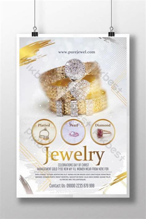 White And Gold Jewelry Poster Template Psd Free Download Pikbest