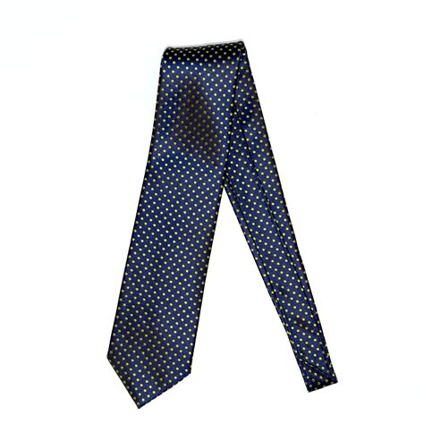 Classic Elegance Silk Tie Fluo Green Dots On Navy Blue Background