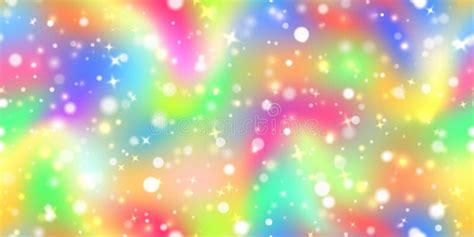 Iridescent Rainbow Holographic Seamless Pattern With Glitter Stock