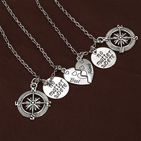 50 unique gifts for your ride or die. Udobuy2 Pcs Silver Best Friends No Matter Where Compass ...
