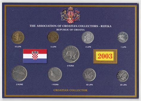 Croatian Coin Set 2003 Kuna And Lipa The Croatian Currency Etsy