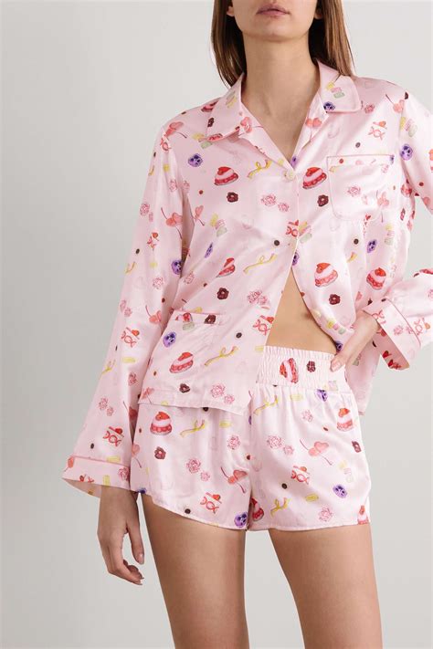 Morgan Lane Ruthie Corey Printed Satin Pajama Set Net A Porter