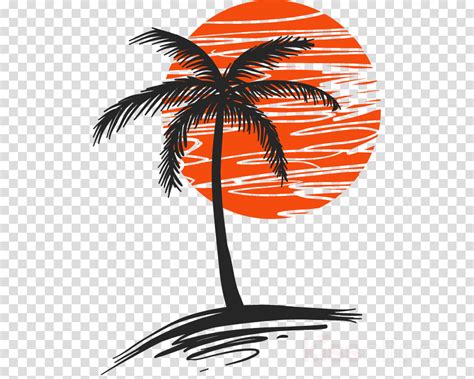 Palm Tree With Sun Clipart Palm Trees Clip Art Palm Tree In The