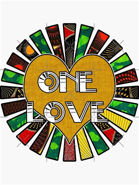 One Love Rasta African Fabric Collage Sticker For Sale By Artbyomega