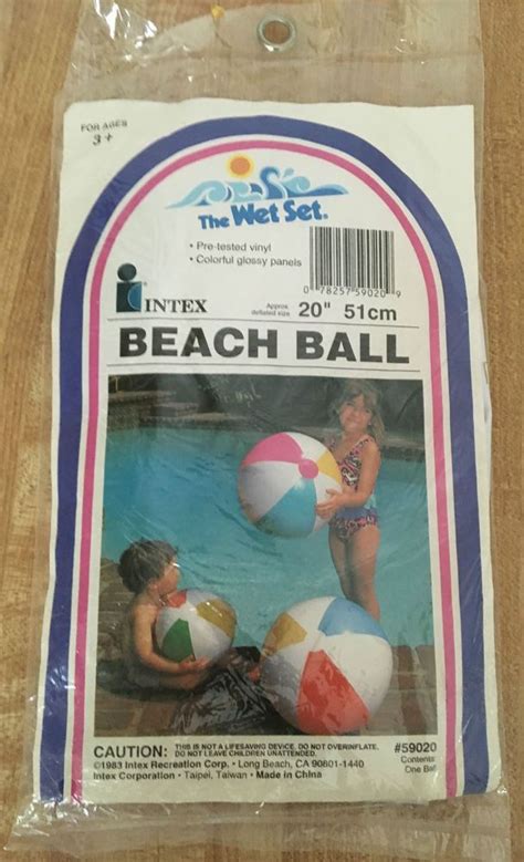 Vintage Intex The Wet Set 20 White Multicolor Glossy Panel Beach Ball 59020 H1 For Sale Online