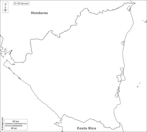 Nicaragua Mapa Gratuito Mapa Mudo Gratuito Mapa En Blanco Gratuito Plantilla De Mapa