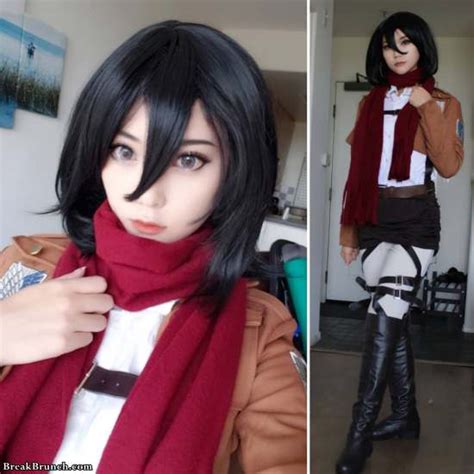 A beautiful ancient painting from attack on titan: Spicy hot Attack on Titan Mikasa Ackerman cosplay by ...