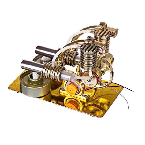 Stirling Engine Model Kit L Shape Double Cylinders With All Metal Base