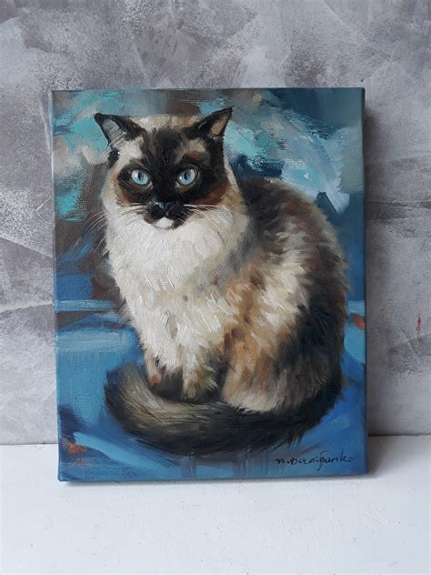 Siamese Cat 8x10 On Canvas Custom Pet Portrait Custom Cat Etsy