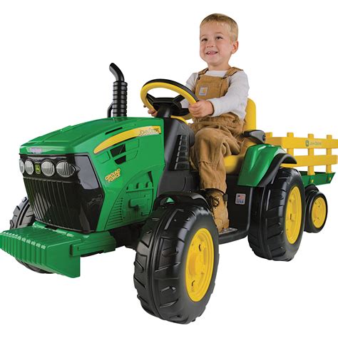 Wheels spinning in opposite directions. Peg Perego 12 Volt John Deere Ground Force Tractor with ...