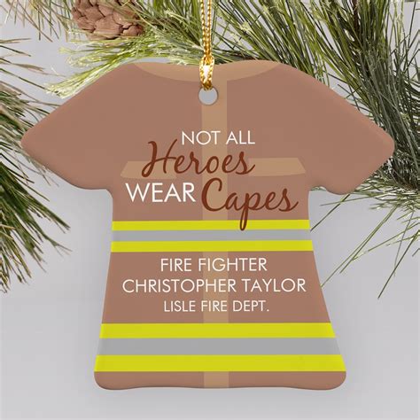 Personalized Not All Heroes Wear Capes Firefighter Ornament
