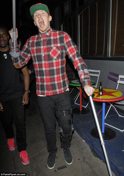 Professor Green Doesnt Let His Crutches Get In The Way Of A Night Out