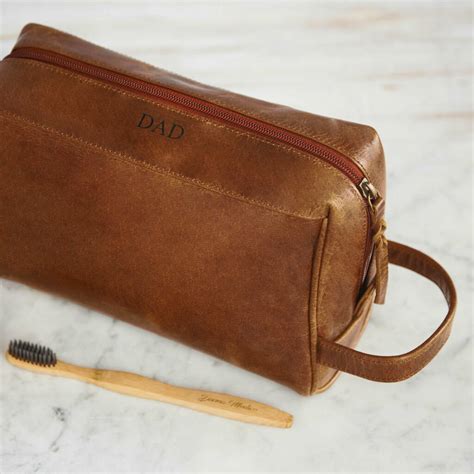 Personalised Leather Wash Bag By Paper High Notonthehighstreet Com
