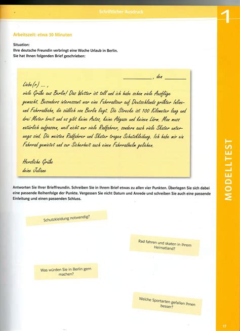 Brief Deutsch Deutsch Lernen Briefe Schreiben