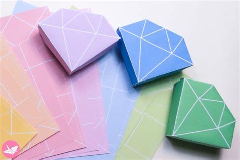 Origami Diamond Box Diagram & Printable Templates ...