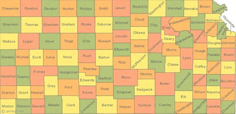 Map Of Counties In Kansas World Map