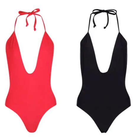 sexy women one piece sheer swimsuit high cut backless swimwear deep v neck drawstring bodysuits