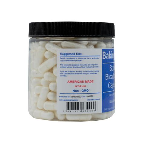 Baking Soda Sodium Bicarbonate Vegetable Capsules 870 Mg Per Etsy