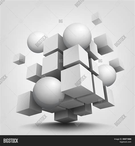 Composition 3d Cubes Vector And Photo Free Trial Bigstock