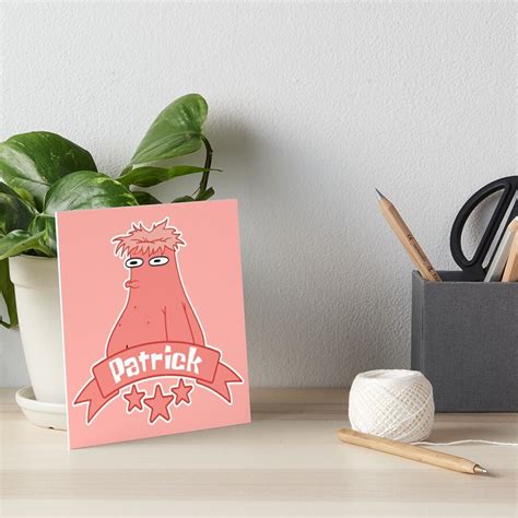 Patrick Star Head Ripped Off Art Board Print By Ghostwrench Redbubble