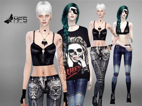 Missfortunes Mfs Rebels Collection Sims Sims 4 Clothing Sims 4