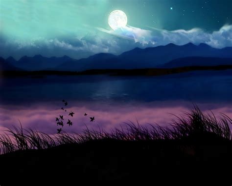 Clouds Moon Scenic Night Sky 1280x1024 Wallpaper Space