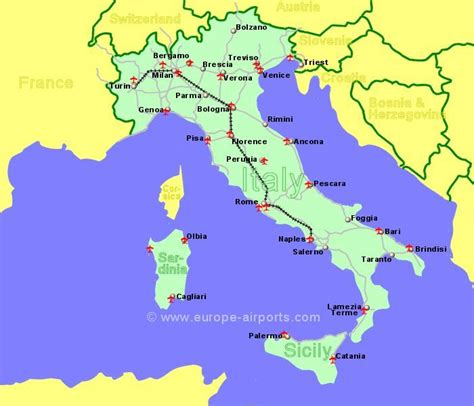 Airports In Italy Map Global Map